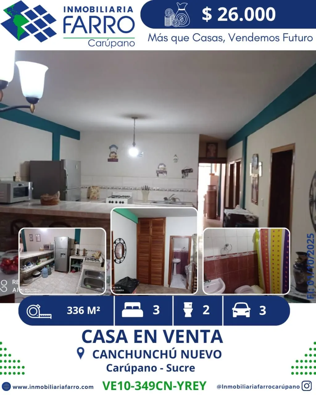 INMOBILIARIA FARRO VENDE CASA CANCHUNCHU NUEVO