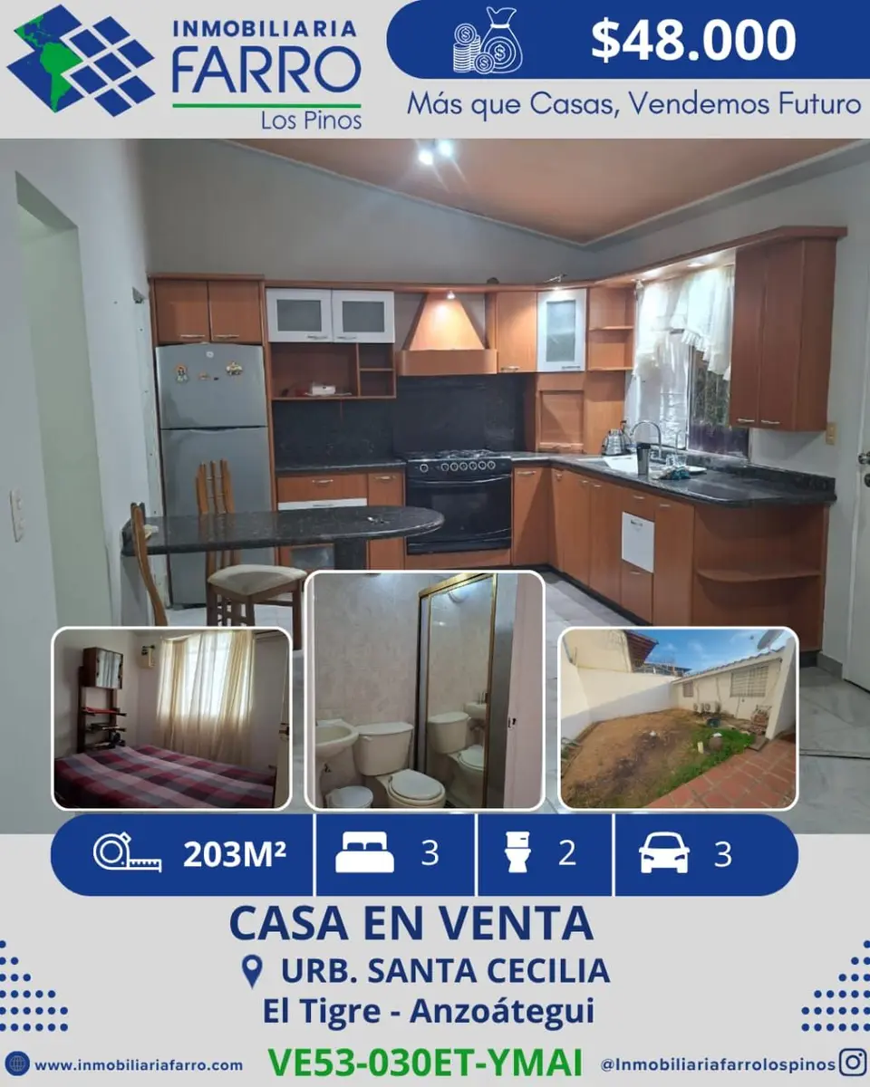 INMOBILIARIA FARRO VENDE CASA URB SANTA CECILIA