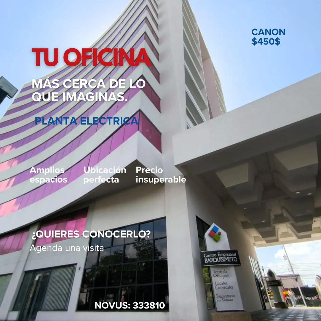 OFICINA CONECTADA A PLANTA ELECTRICA EN ESTE DE BARQUISIMETO