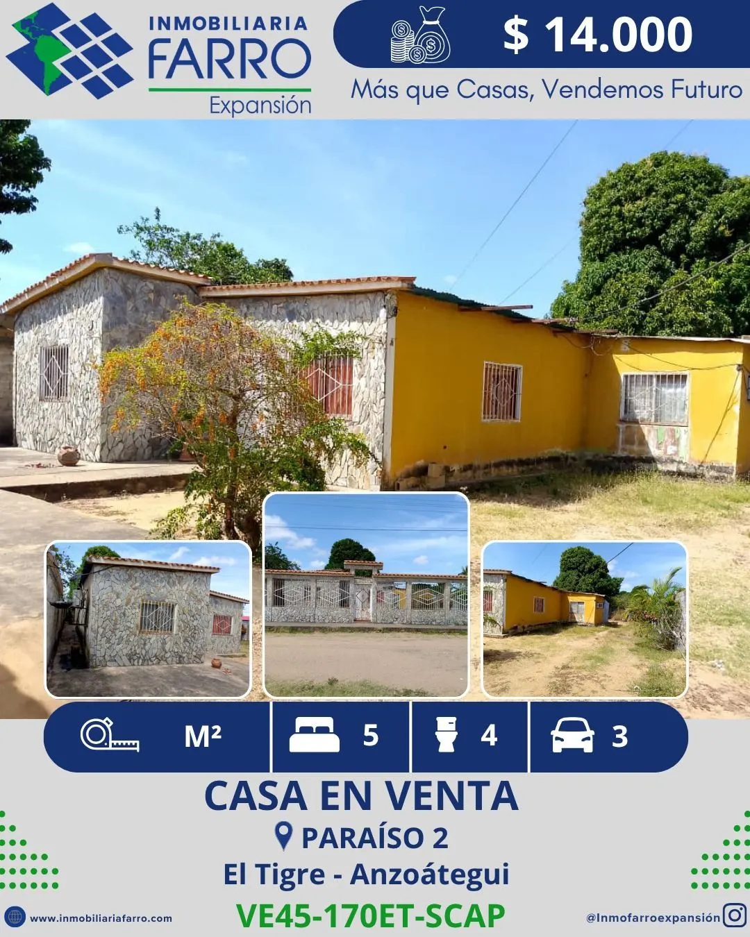 INMOBILIARIA FARRO EXPANSION VENDE CASA SECTOR PARAISO