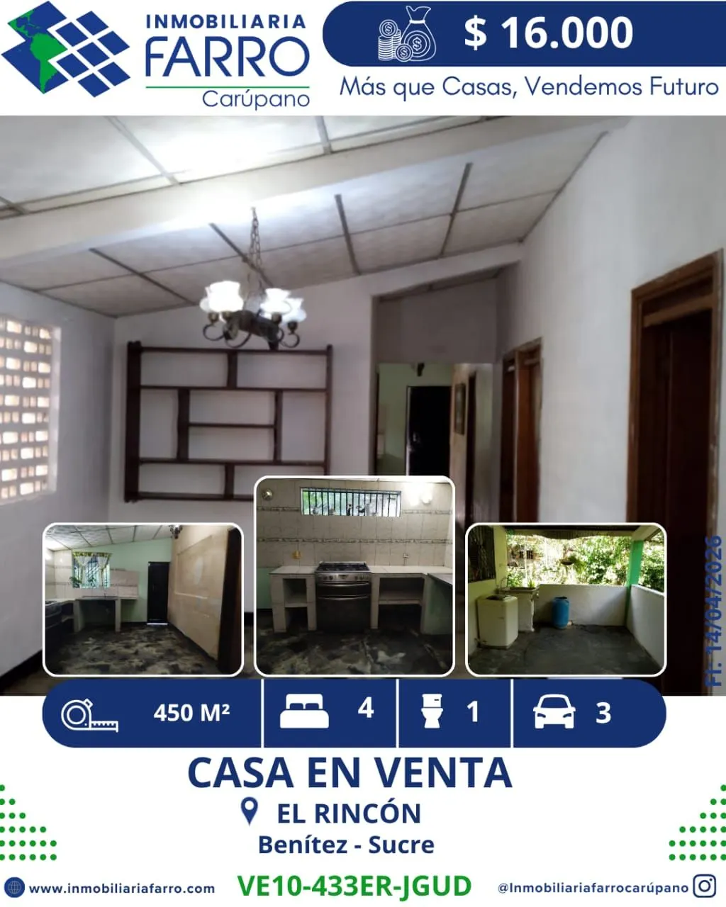 INMOBILIARIA FARRO VENDE CASA EN EL RINCON