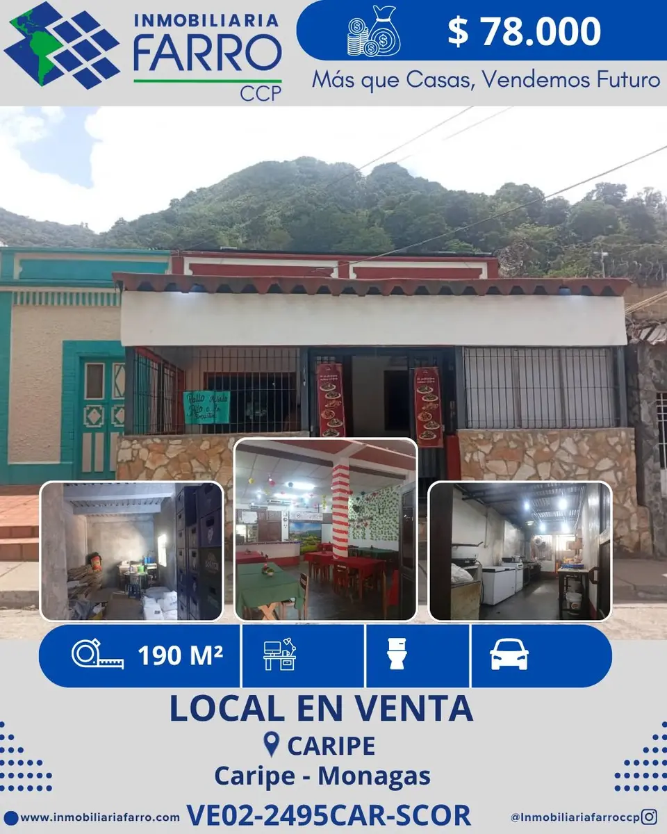 INMOBILIARIA FARRO VENDE LOCAL COMERCIAL