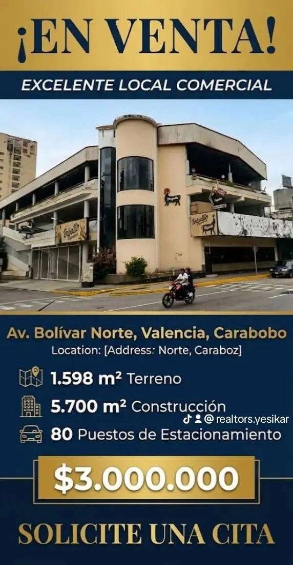 En venta local comercial a pie de calle en la Av Bolívar norte